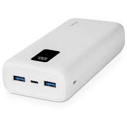 TTEC Внешний аккумулятор PowerSlim Trio LCD 20000mAh PD 22,5W Powerbank with Trio Cable. Цвет: белый