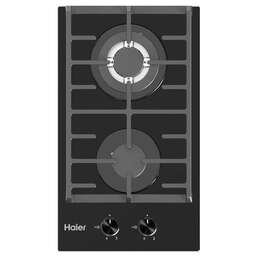 HAIER Газовая варочная панель HHX-G32CWLB, 2 конфорки, закаленное стекло, черный