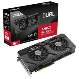 ASUS Видеокарта PCI-E 4.0 DUAL-RX7800XT-O16G AMD Radeon RX 7800XT 16Gb 256bit GDDR6 2169/19500 HDMIx1 DPx3 HDCP Ret