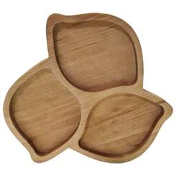 РОССИЯ 370719m Менажница "Лимоны" 21,5х22,2х1,8 см, массив берёзы, покрыта маслом