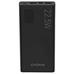 DIGMA Мобильный аккумулятор DGPF10A 10000mAh QC3.0/PD3.0 22.5W 3A 2xUSB-A/USB-C черный (DGPF10A22PBK)