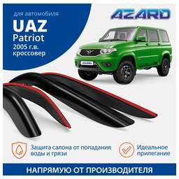 Azard Дефлекторы Azard UAZ Patriot 05-н.в. кроссовер, нак., 4шт DEF00899