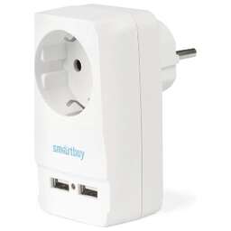 SMARTBUY (SBE-16-A05-USB) адаптер - розетка, 2 USB