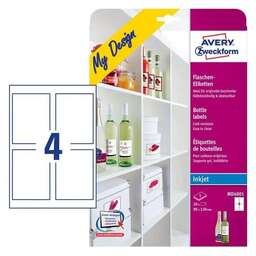 AVERY ZWECKFORM Этикетки MD4001 A4 120x90мм 4шт на листе/5л./белый глянцевое самоклей. для струйной печати