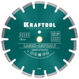 KRAFTOOL LASER-ASPHALT 300 мм (25.4/20 мм, 10х3.2 мм), алмазный диск (36687-300)