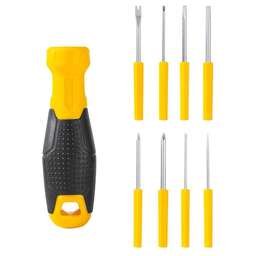 DELI Многофункциональная отвертка 8-в-1 DL636009 биты PH0, PH1, PH2, SL3, SL5, SL6, Y-образная, точечная, сталь Cr-V