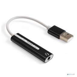EXEGATE EX296332RUS Кабель-адаптер для подключения телефонной гарнитуры к порту USB <EX-AU-04B> (внешняя звуковая карта USB, 1x Jack3.5 F (4-контакта)