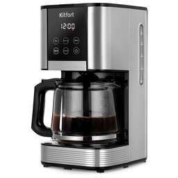 KITFORT Кофеварка КТ-7222, капельная, нержавеющая сталь / черный