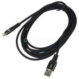 DIGMA Кабель LIGHT-3M-BRAIDED-BLK USB (m)-Lightning (m) 3м черный