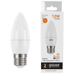 GAUSS Упаковка ламп LED E27, свеча, 12Вт, 30212, 10 шт