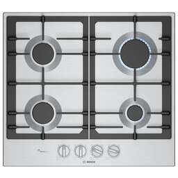 BOSCH Газовая варочная панель PCP6A5I90M, 4 конфорки, нержавеющая сталь, серый