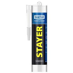 STAYER 260 мл, прозрачный, силиконовый, санитарный герметик (41215-2)