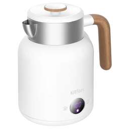 KITFORT Чайник электрический КТ-6724 1.5л. 2200Вт белый/дерево корпус: нерж.сталь/пластик