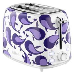 KITFORT Тостер КТ-6863, белый/фиолетовый