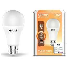 GAUSS Умная лампа Smart Home E27 белая 10Вт 1055lm Wi-Fi (1шт) [1070112]