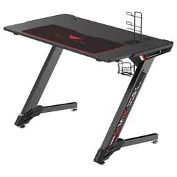 EUREKA Стол игровой TN-Z43-BK столешница ЛДСП черный каркас черный