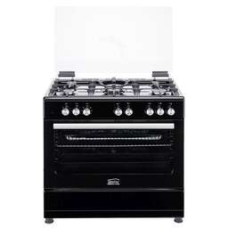 SIMFER Газовая плита F96MB52001, электрическая духовка, стеклянная крышка, чугун, черный