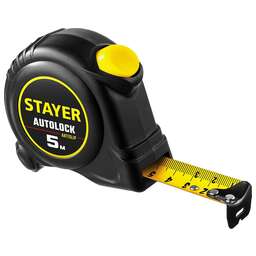 STAYER AutoLock, 5 м х 25 мм, рулетка с автостопом (2-34126-05-25)