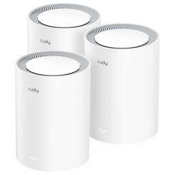 CUDY Маршрутизатор BE3600 Wi-Fi 7 Mesh Solution Gigabit Dual Band 3-Pack, Chipset Broadcom, 802.11be/ax/ac/a/b/g/n, 2882Mbps at 5GHz + 688Mbps at 2.4GHz, 3 x 10/100/1000Mbps Ports, Internal antennas, Zerotier/PPTP/L2TP/OpenVPN/WireGuard, MLO, MU-MIMO, Guest network, WPS, DDN
