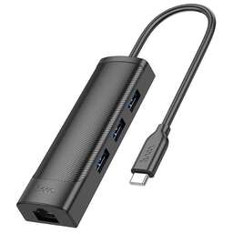 HOCO Разветвитель USB-C HB42 Type-C 3порт. черный