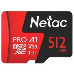 NETAC Карта памяти Pro microSDXC NT02P500PRO-512G-S 512GB A1 V30 U3 C10