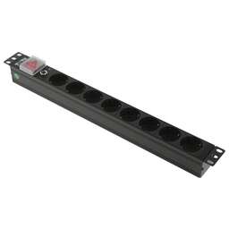 LANMASTER Блок распределения питания TWT-PDU19-10A8P гор.размещ. 8xSchuko базовые 10A