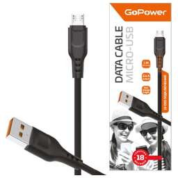 GOPOWER (00-00018564) GP01M USB (m)-microUSB (m) 1.0м 2.4A черный