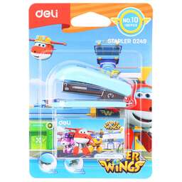 DELI Степлер настольный E0249 Super Wings 24/6 26/6 (12листов) ассорти 40скоб металл/пластик блистер