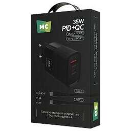 MORE CHOICE (4620202555601) NC82a 1USB+1Type-C 3.0A PD 35W+QC3.0 для Type-C Type-C Black