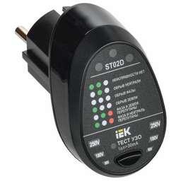 IEK Тестер розеток ARMA2L 5 ST02D черный (A2L5-ST14-02)