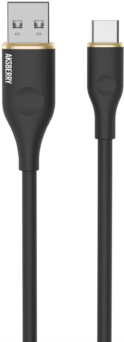 Кабель AKSBERRY (6900307840016) X162 Liquid silicone USB-A -Type-C, черный