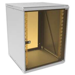 SUPRLAN Шкаф коммутационный 05-1503 настенный, стеклянная передняя дверь, 15U, 600x750x450 мм