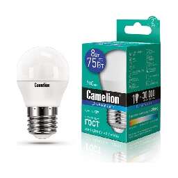 CAMELION (13373) LED8-G45/865/E27/8Вт