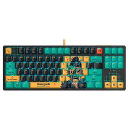 A4TECH Клавиатура AT87 Renegade черный/зеленый USB for gamer LED (AT87) кабель 1.8м