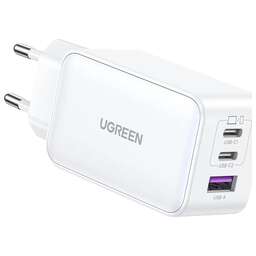 UGREEN Сетевое зарядное устройство CD244 (15334) Nexode 65W USB-A+2*USB-C GaN Tech Fast Charger EU. Цвет: белый