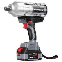 PROFIPOWER Аккумуляторный гайковерт бесщеточный ударный T-2000N (Li-ion-1шт, 6.0Ач, 2000Нм, адаптер переходника, З/У, в кейсе)