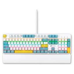 OKLICK Клавиатура Оклик K951X механическая белый USB Multimedia for gamer LED (подставка для запястий) (1901079)