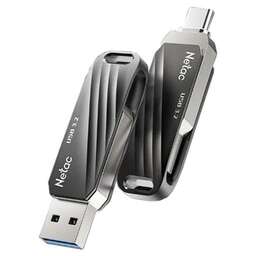 NETAC Флеш Диск 64GB US1 NT03US11C-064G-32BK USB3.0 черный/серебристый