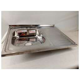 FABIA 62275L Мойка 80х60 наклад левая 0.6 мм + большой сифон с переливом (8750407)