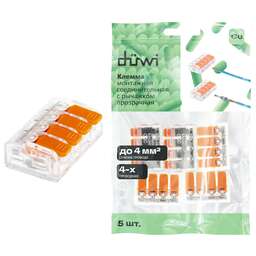 DUWI (26614 3) Клемма рычажковая, СМК 223-414, 0,5-4мм