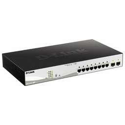 D-LINK Коммутатор DGS-1210-10MP/F1A 8x1Гбит/с 2SFP 8PoE 130W настраиваемый