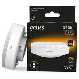 GAUSS Лампа LED GX53, таблетка, 11Вт, 108008111, 10 шт