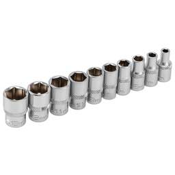 STELS Набор торцевых головок, 1/4, шестигранные, CrV, 10 шт, 4-13 мм 13602