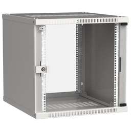 ITK Шкаф коммутационный Linea WE (LWE3-12U64-GF) настенный 12U 600x450мм пер.дв.стекл направл.под закл.гайки 50кг серый 400мм 15.8кг 200град. 585мм IP20 IK08 сталь