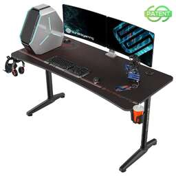EUREKA Стол игровой ERK-GIP-P60B столешница ЛДСП черный каркас черный