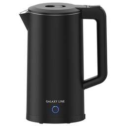 GALAXY LINE Чайник электрический GL 0372, черный, пластик, двойная стенка из нержав. стали 18/10 и пищев. пластика, 2200 Вт, 2,5 л, индикатор работы, вращающийся корпус, автоотключение