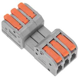 REXANT Клемма СМК 222-423R проходная разъемная 3 полюса серая 0,2-2,5/4мм² (блистер 5 шт/уп)