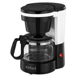 KITFORT Кофеварка КТ-7486, капельная, черный / белый