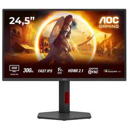 AOC Монитор 25" Q25G4SR Black (IPS, 2560x1440, 300Hz, 0.3 ms, 178°/178°, 450 cd/m, 1000:1, +2xHDMI 2.1, +DisplayPort 1.4, +MM)