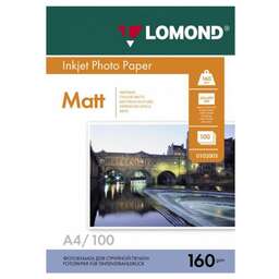 LOMOND Фото 0102005 A4/160г/м2/100л./белый матовое для струйной печати
